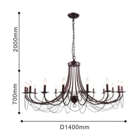 Подвесная большая люстра F-Promo Plini 2590-18P (220V, на цепи, свеча)