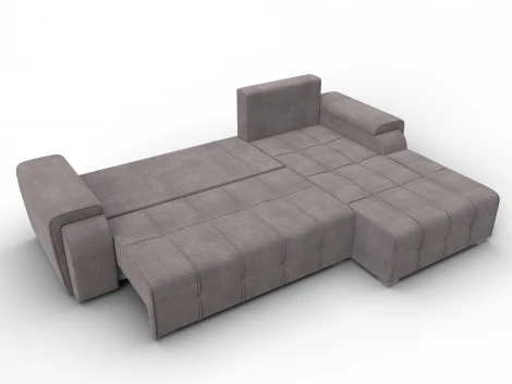 Диван угловой Лига-121 правый угол (ДСП,Брус,Велюр/Бежевый) Лига Диванов 137351