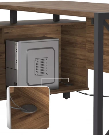 Стол рабочий универсальный Калифорния Хардвиг СР01 ЛДСП Темный орех 5079782302