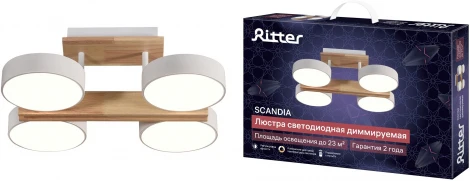 Потолочная люстра светодиодная на штанге с ДУ Ritter Scandia 51626 6