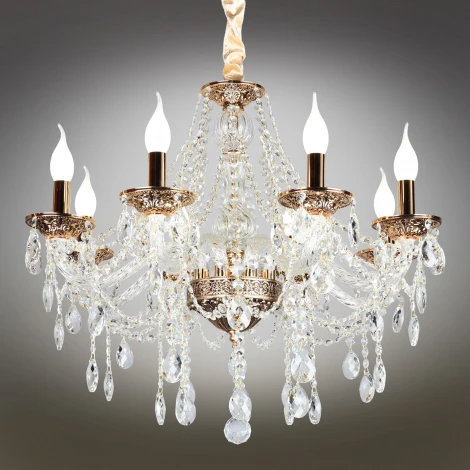 Подвесная люстра Omnilux Gadoni OML-74803-08 (220V, подвески, на цепи, подсвечник, свеча)