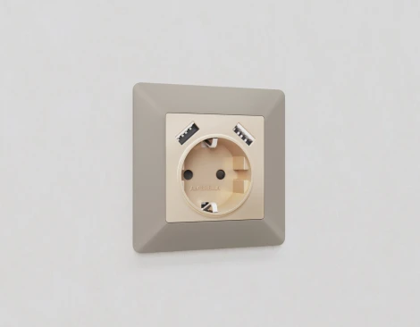 Рамка Ambrella Volt ALFA Line (Серо-бежевый матовый) 1-ая AF110361