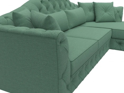 Диван угловой Артис правый угол (Зеленый/Рогожка) Лига Диванов арт.123401