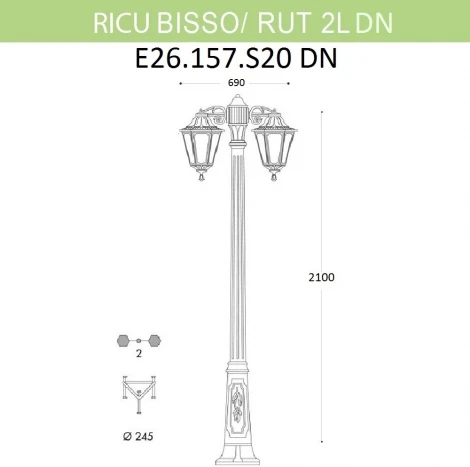 Наземный фонарь Fumagalli Rut E26.157.S20.VXF1RDN (220V, IP55)