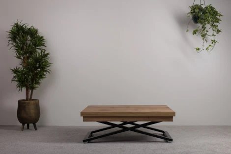 Стол трансформер Левмар Cross D38/S53 (дуб вотан/черный)