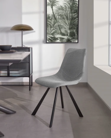 Обеденный стул La Forma (ex Julia Grup) Alve (Серый/ Пена,Фанера,Сталь)