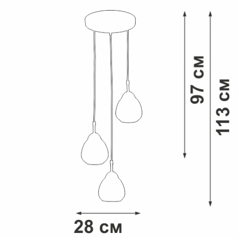 Подвесной светильник Vitaluce V4704-1/3S, 3xE27 макс. 40Вт V4704-1/3S (220V, на проводе)