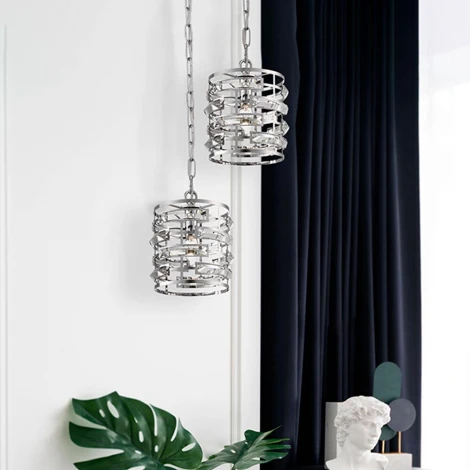 Подвесной светильник Maytoni Frontera MOD067PL-01CH (220V, хрусталь, на цепи, круглые)