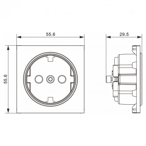 Накладка для розетки Schuko с заземлением, со шторками 16A 250 В~ IP30 Donel A07 DE22030