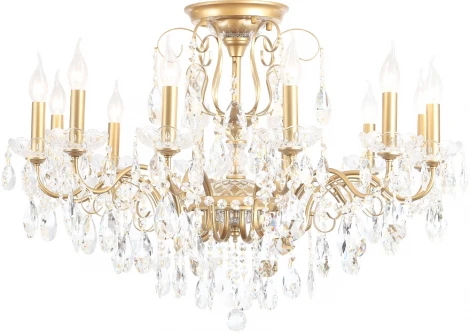 Потолочная люстра на штанге Crystal Lux MONTANA PL12 (220V, подвески, подсвечник, свеча)