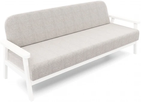 Диван Arsko прямой Флори Б белая эмаль рогожка серая