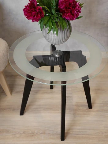 Стол журнальный Рилле 447 черный/стекло прозрачное Mebelik 009584