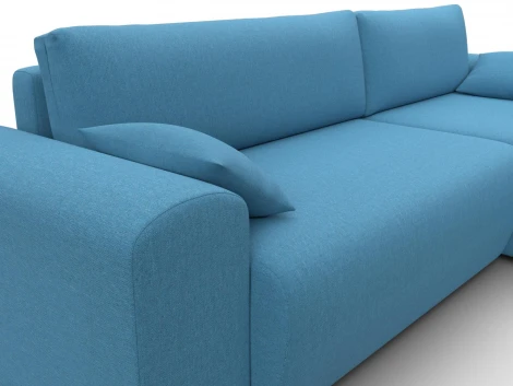 Диван угловой Лига-099 угол универсальный (ДВП,ДСП,ЛДСП,Брус,Фанера/Пластик/Рогожка/Голубой) Лига Диванов 133695