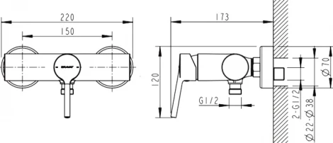 Смеситель Bravat Palace F9172217CP-01-RUS для душа