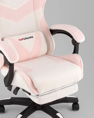 Кресло спортивное TopChairs MG-7019 букле бело-розовый TopChairs УТ000042694