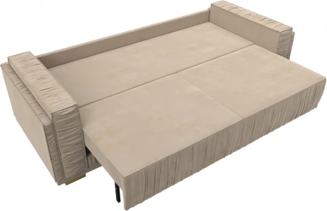 Диван прямой Лига-044 (Бежевый,Коричневый/Велюр) Лига Диванов арт.122250