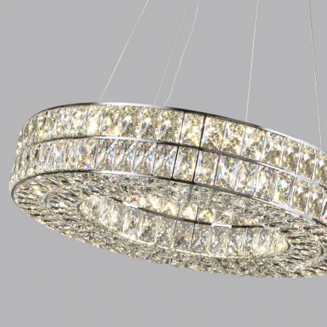 Подвесная люстра Odeon Light Panta 4927/52L ODL24 479 хром/металл/хрусталь LED 52W 4000K 2971Лм (220V, на тросе, кольцо)