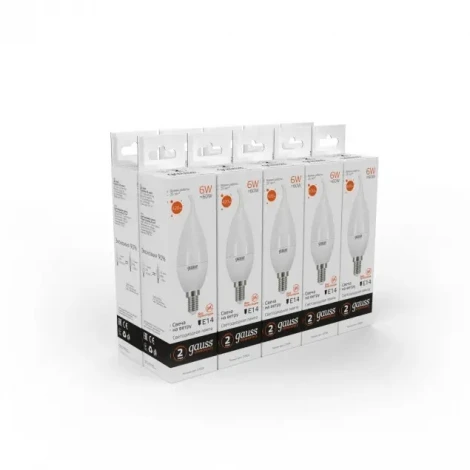 Лампочка светодиодная E14 6 Вт 540 lm 2700K теплое свечение Gauss 34116