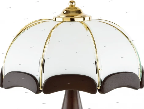 Настольная лампа Alfa Sikorka Venge, 2 лампы, золото с белым и венге