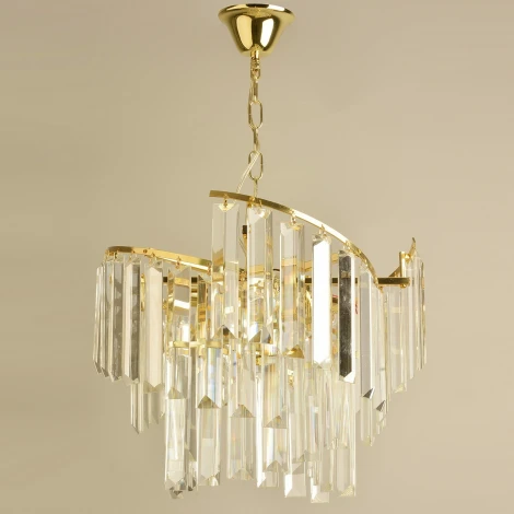 Подвесная люстра хрустальная Reluce 02414-0.4-06 G (220V, на цепи)
