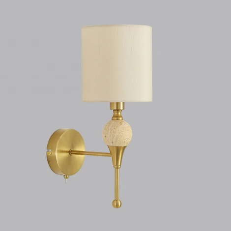 Бра Lumion Traveris 8415/1W латунь/бежевый, металл/керамика/текстиль Е14 40W 220V