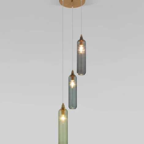 Светильник подвесной Eurosvet Siesta 50252/3 латунь (220V, управление смартфоном, голосовое управление, умный дом - Minimir Home, Алиса, Маруся, Салют, на тросе)