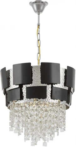 Подвесная люстра Lumina Deco Kruvia LDP 7045-400 BK+CHR (220V, на цепи)