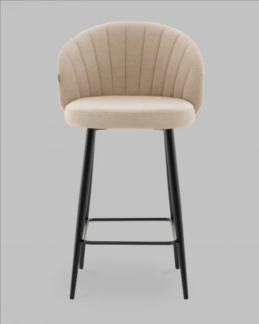 Стул полубарный Ханнингем велюр бежевый Stool Group арт.УТ000041702