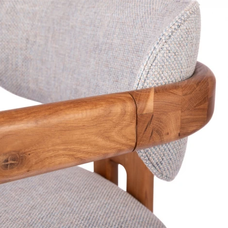 Стул полубарный Rich рогожка бежево-голубая с ножками цвета орех Bradex Home арт.RF 0861