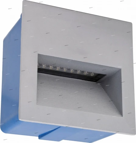 Светильник встраиваемый в стену уличный светодиодный Horoz Kalsit, 1 лампа, серый с синим