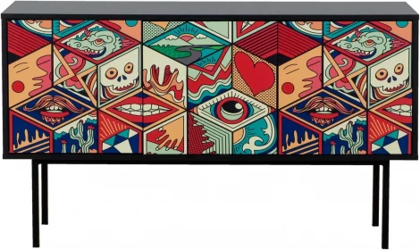 Тумба малая Boho Color ОГОГО (арт.599513), (ЛДСП/Черный)
