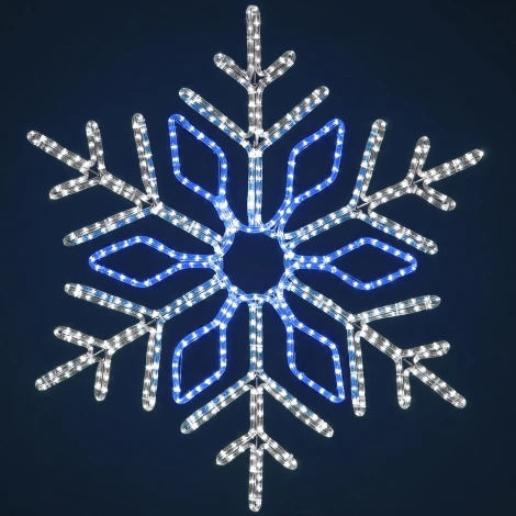 Светодиодная снежинка "Кристалл" диаметр 1,1м бело-синяя, дюралайт на металлическом каркасе, IP65 Laitcom LC-13096