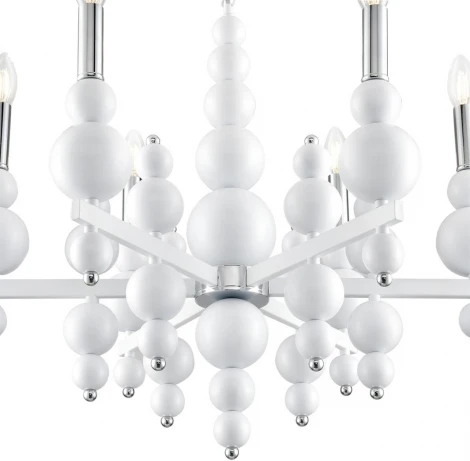Подвесная люстра Lumion Nana 8260/6 белый/хром, металл E14 6*40W 220V (на цепи, свеча)