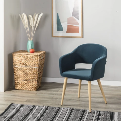 Кресло Oscar Diag blue/нат.дуб R-Home арт.410118161h_Diagblue_н.дуб