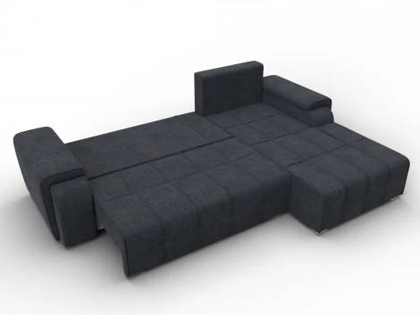 Диван угловой Лига-121 правый угол (ДСП,Брус,Велюр/Темно-серый) Лига Диванов 137356