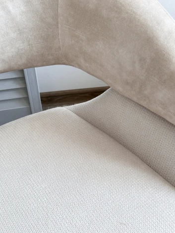 Стул M-City EMBER 360 град. поворот. 7525-01 Бежевый, велюр/ ENJOY-100 Белый, ткань/ Черный