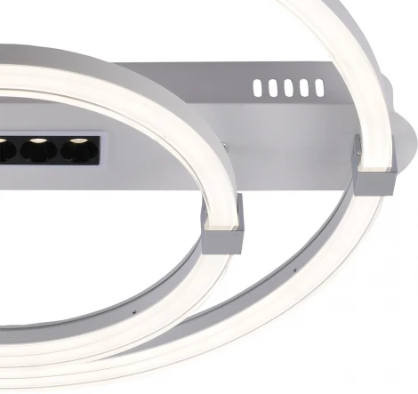 Потолочная люстра Escada Aspect 10253/2LED 53+3Вт, 3750Лм, металл/акрил, хром (регулировка яркости, 220V, пульт управления, круглые)