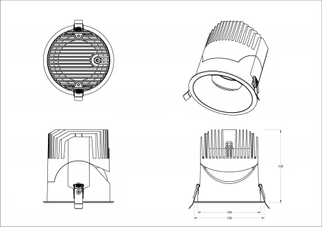 Встраиваемый поворотный светильник 1005E65, 30Вт Fiberli 1005E65 12130606 (LED, 220V, круглые, IP65)