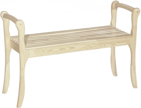 Скамья для прихожей с подлокотниками массив, каркас лак от фабрики Mebelik