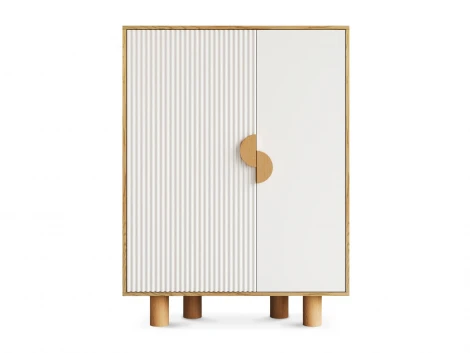 Шкаф левый Cresco ОГОГО Обстановочка! 934630 (ЛДСП,Шпон,МДФ/Белый,Дуб)