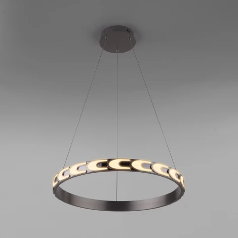 Подвесной светильник Eurosvet Chain 90164/1 сатин-никель (регулировка яркости, LED, 220V, пульт управления, на тросе, кольцо)