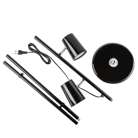 Торшер светодиодный, 2х6W, сенсорный выключатель, диммер, черный Uniel ULM-T600 2х6W/4500K/DIM BLACK