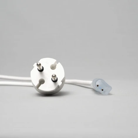 Кабель Питания 1,5м с выпрямителем 8А для Неона 8х16мм 220В, провод белый каучук, IP65 Laitcom FR-23550