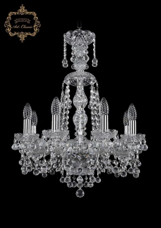 Подвесная люстра Art Classic 11.26 11.26.8.165.XL-62.Cr.B (220V, хрусталь, на цепи, подсвечник, свеча)