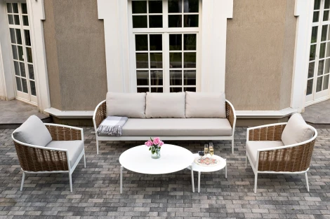 "Тоскана" лаунж-зона из искусственного ротанга, цвет соломенный 4SIS арт.УТ-00007468