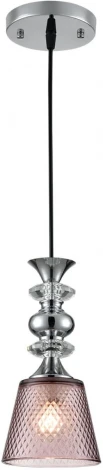 Подвесной светильник Lumion Manola 8048/1А хром/розовый металл/стекло E27 1*60W 220V