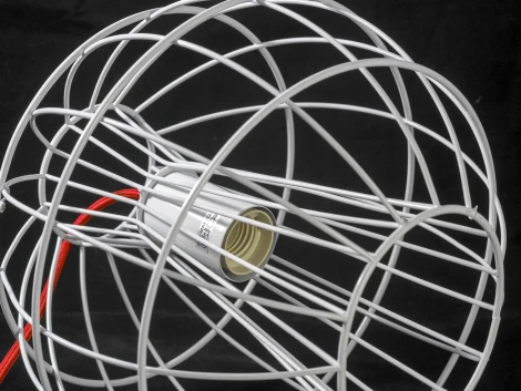 Подвесной светильник Lussole Lgo Nampa LSP-9932 (220V, на тросе, шар, клетка, IP21)