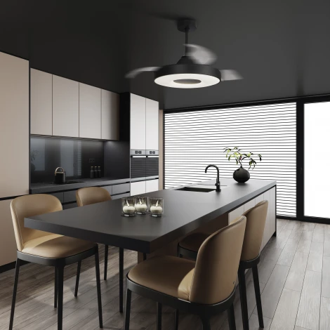 Потолочная люстра светодиодная с вентилятором Mantra Coin 8218 (регулировка яркости, 220V, пульт управления, круглые)