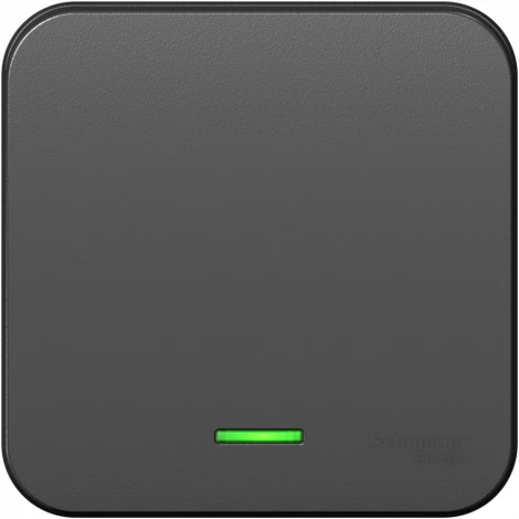 Выключатель накладной одноклавишный с подсветкой (антрацит) Systeme Electric Blanca BLNVA101106