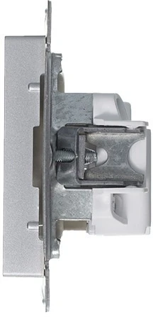 Розетка встраиваемая без заземления (алюминий) Systeme Electric AtlasDesign ATN000341